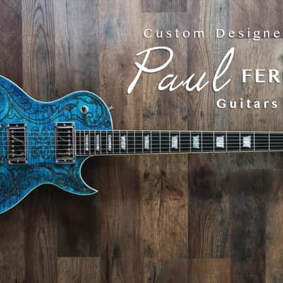 Custom LP Style Baroque Scroll Engraved LP 2026 - Turquoise and purple stain image 1