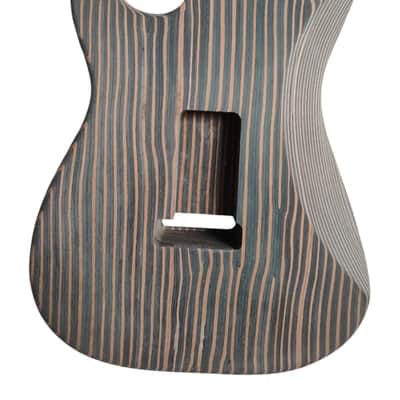 Zebra Wood Guitar Stratocaster Strat Style Body image 4