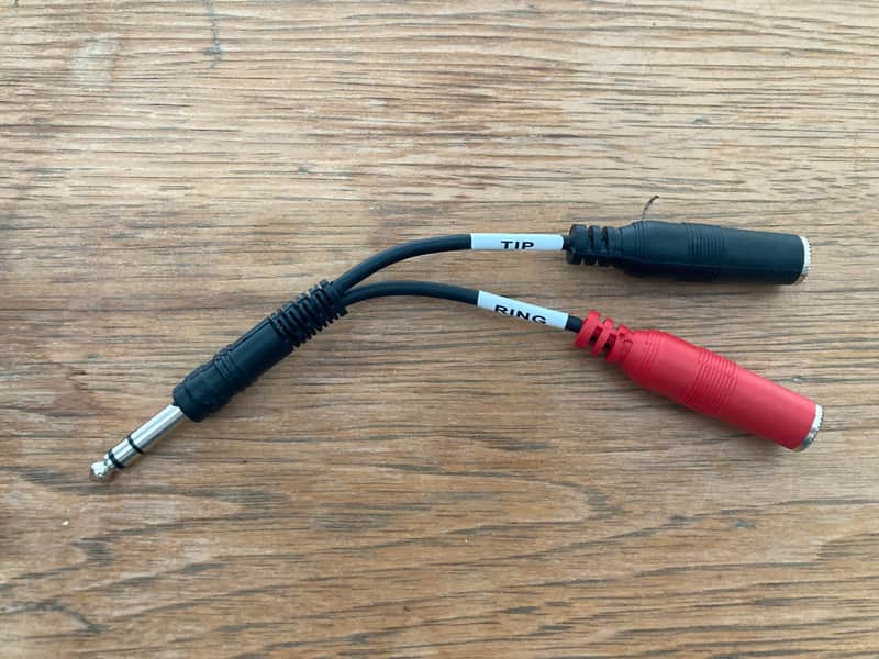 1/4" Stereo Male TRS to (2) x 1/4" Mono Female Splitter Cable image 1