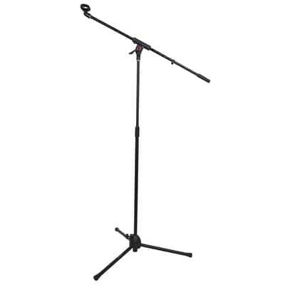 Pro Audio DJ Microphone Boom Stands w Pink XLR Cables, Clips & Bags 4 Pack image 3