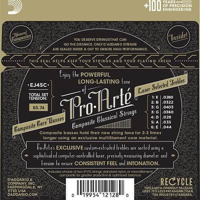 D'Addario Guitar Strings  Classical  EJ45C Pro-Arte Composites Normal Tension image 2