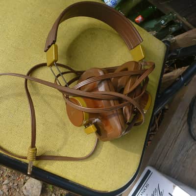 Zenith stereo headphones 1960's - beige brown image 1