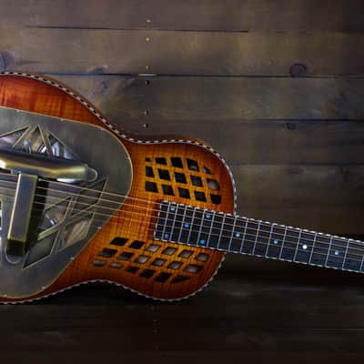 National Reso-Phonic M1 Tricone 2024 Figured Maple w/ Rope Binding - IN STOCK NOW! image 3