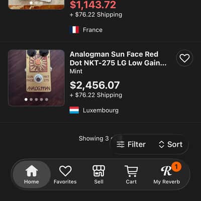 Analogman Sun Face Red Dot NKT LG Low Gain Germanium Fuzz with Sun Dial Knob 2023 - Present - Gold image 3