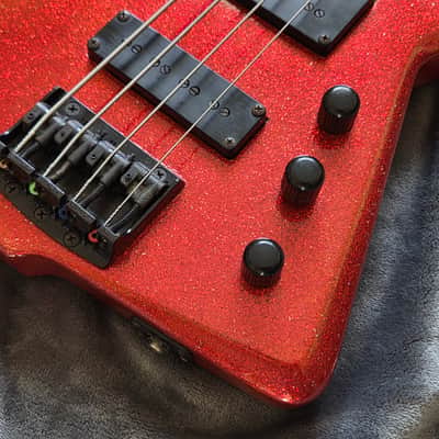 1984 Ibanez DB700 Destroyer 4 String Vintage Japan Electric Bass - Custom Red Sparkle Finish + OHSC image 5