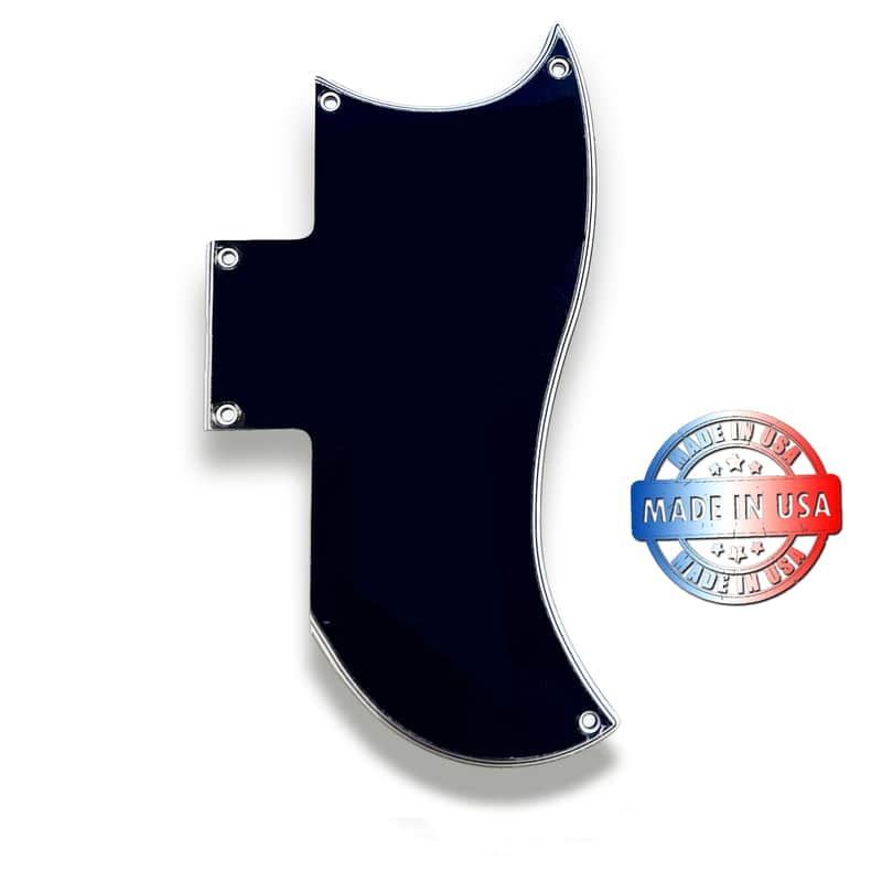 Gibson SG Standard/ '61 Reissue Pickguard Half Face 5 Ply Black Made in USA by WD image 1
