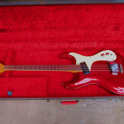 Mosrite The Ventures Bass Guitar, 1964, Candy Apple Red, Case image 1
