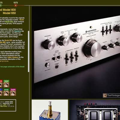 Kenwood Supre Model 600 Matched w Model 600T Tuner Vintage Flagship Audiophile 1975 Silver image 3