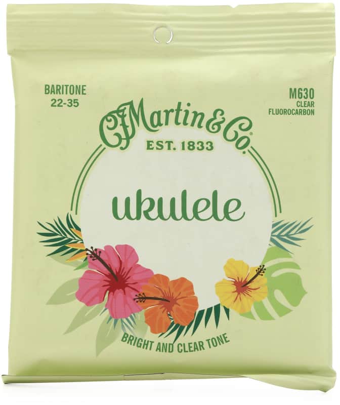 Martin 41Y18M630 Fluorocarbon Baritone Ukulele Strings (3-pack) Bundle image 1
