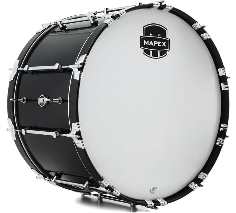 Mapex Quantum Mark II Marching Bass Drum - 14 x 24 inch  Gloss Black image 1