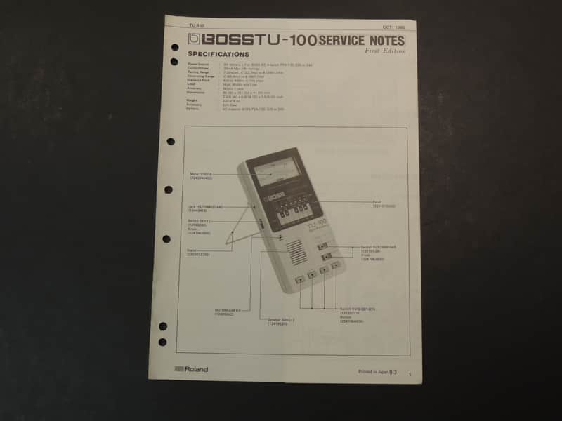 Boss TU-100 Service Notes [Three Wave Music] image 1