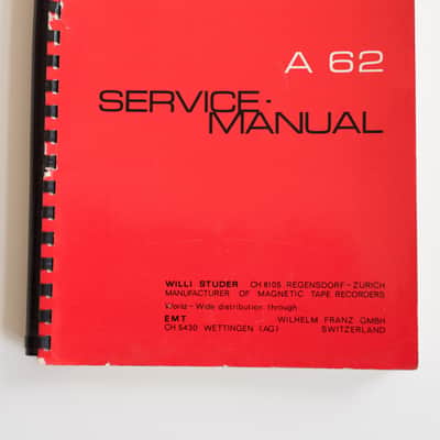 Studer A62 original Service-manual image 1