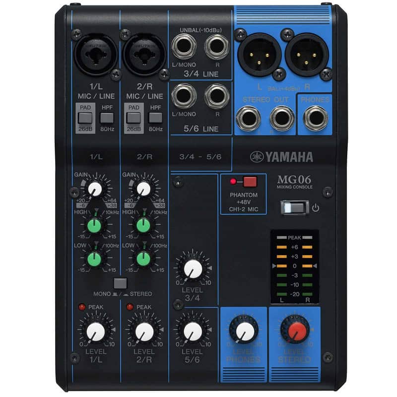 Yamaha MG06 6 Channel Live Studio Stereo Mixer w 48V Phantom Power image 1