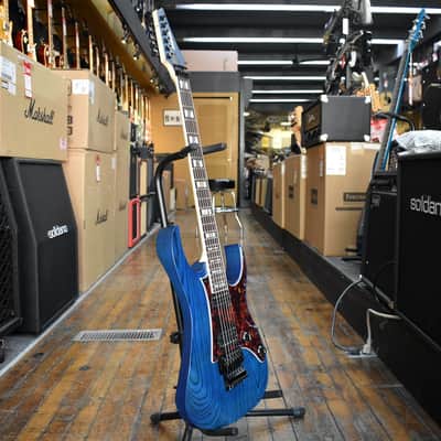 Ibanez Prestige RG653DX Electric Guitar Transparent Deep Blue Flat w/Hard Case image 5