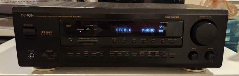 Denon Denon AVR-1600 Precision Audio Component Dolby Digital A/V Receiver 90s - Black image 1