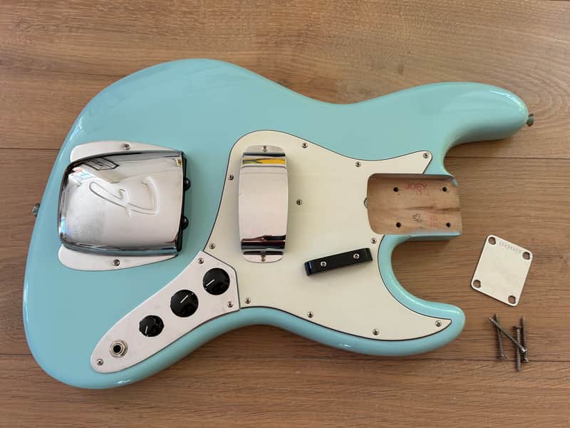 Original and complete 2014 Fender AVRI '64 Jazz Bass Body - Daphne Blue - LOADED image 1