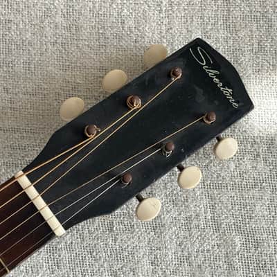 1960's USA Silvertone Parlor Acoustic Guitar Original Floral Artwork Harmony Stella image 3