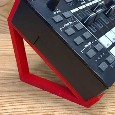 Red Color 35 Degree Angled Stands For Roland MC-101 Groovebox Synthesizers - Made in USA image 3