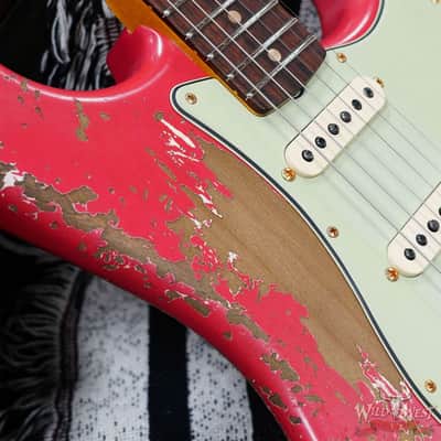 Fender Custom Shop Wild West Guitars 25th Anniversary 1960 Stratocaster Hardtail Madagascar Rosewood Fretboard Heavy Relic Fiesta Red 7.20 image 9