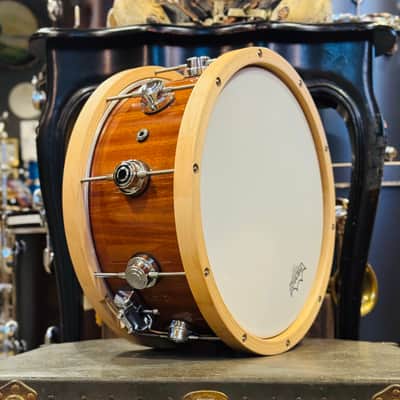 Walfredo Reyes Jr Collection DW Collectors 6.5x14 Maple Mahogany Wood Hoop Snare Drum - Natural Lacquer over Mahogany Gloss image 6