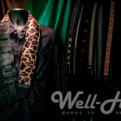 Well-Hung Wild Thing "Deaf Leopard" 3" wide padded guitar strap in plush faux fur image 7