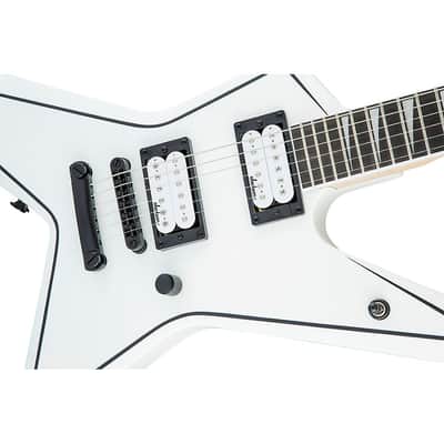 Jackson JS Series Signature Gus G. Star JS32 Electric Guitar Regular Satin White with Black Pinstripes image 6