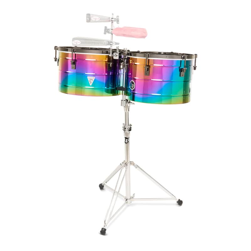 Latin Percussion Tony Succar 15-16 Thunder Timbale Rainbow Black Nickel image 1