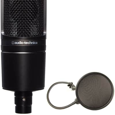 Audio-Technica AT2020 Cardioid Condenser Studio Microphone Bundle with Pop Filter image 1