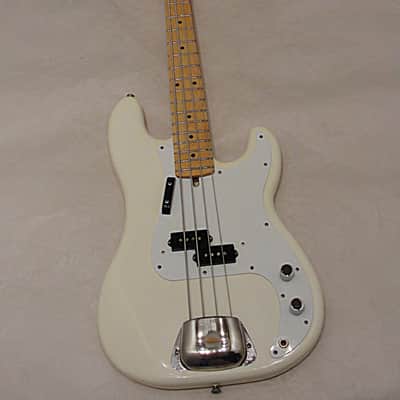 Vintage 1980's Bradley P bass 4 string Electric Bass Guitar made in Japan  Gloss White image 1
