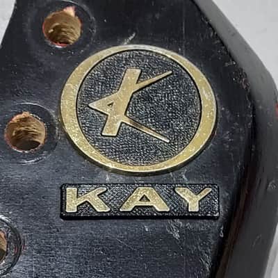 Kay Headstock Badge / Logo 1960's Brass/Black image 2