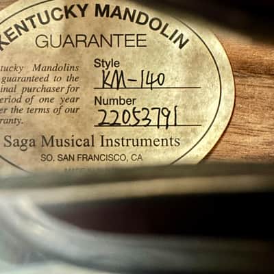 Kentucky KM-140 Solid Spruce Top A-Style Mandolin - Sunburst Finish, Includes Padded Gig Bag image 2