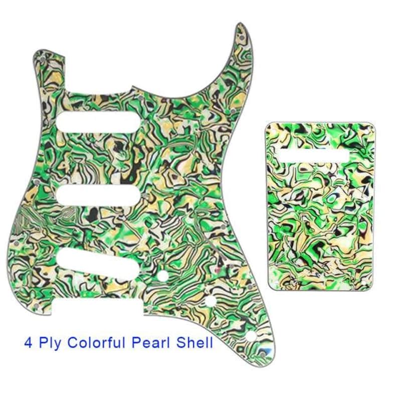 Guitar Pickguard With Back Plate Suit For USA/Mexico Fender Strat Standard SSS ST-colorful pearl shell image 1