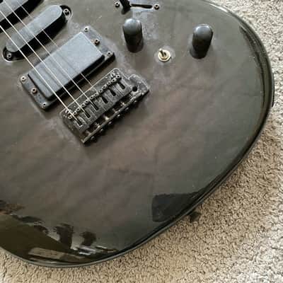 J&D Black SSH Electric Guitar, Mahogany Body, Maple Neck, Rosewood Fingerboard image 2