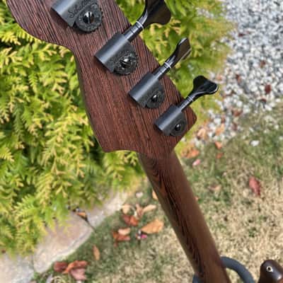 Warmoth Jazz Bass; Luthier-built in 2015; Natural walnut/wenge/ebony; Bartolini Active EQ; NICE! image 8