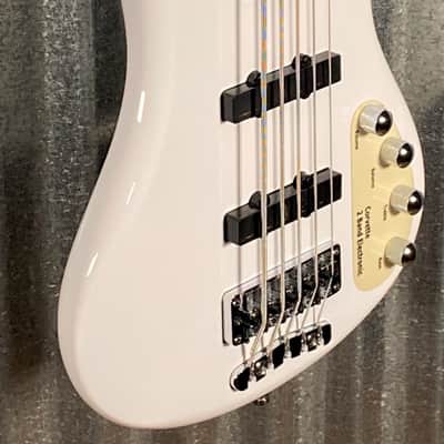 Warwick RockBass Corvette Basic Active 5 String Bass Solid White Gloss & Bag #2621 image 5