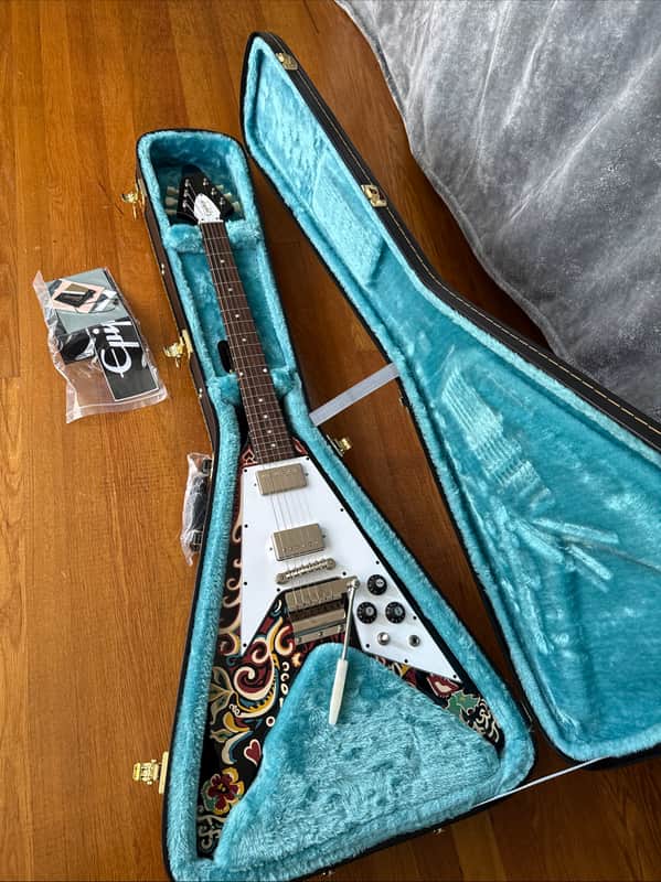 Epiphone Jimi Hendrix Signature "Love Drops" Flying V 2024 - Present - Ebony image 1