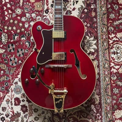 Broadway Hollowbody Left-Handed Electric Guitar – Wine Red w/ Bigsby, Grover Locking Tuners, Bone Nut + OHSC image 1
