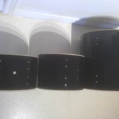Vintage 1970's TAMA 3pc Black Zola Drum Shells 16x16,13' & 12' Great Projects image 3