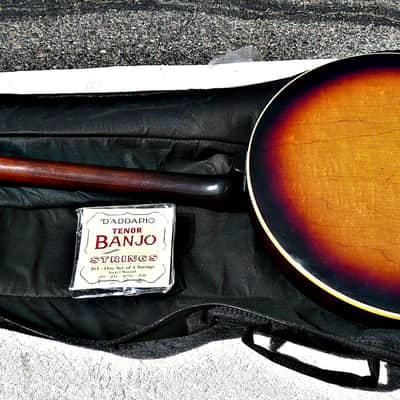 Vintage ​1963 G​ibson TB 100 4 String ​Tenor Banjo ​With ​Non-Original Banjo Gigbag - PV Music String Shop Inspected. Detailed, Setup with New Strings and Tested - Excellent Playing / Sounding / Looking Condition image 2