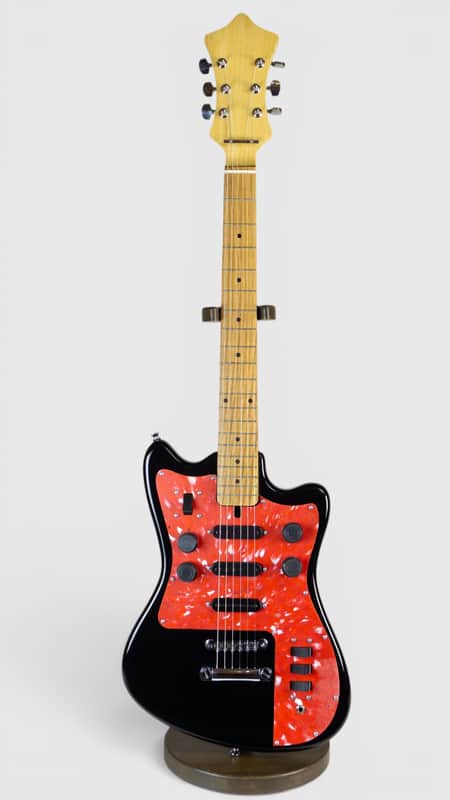 Borisov USSR Style Distortion Guitar Dark Finish Integrated Fuzz Effect image 1