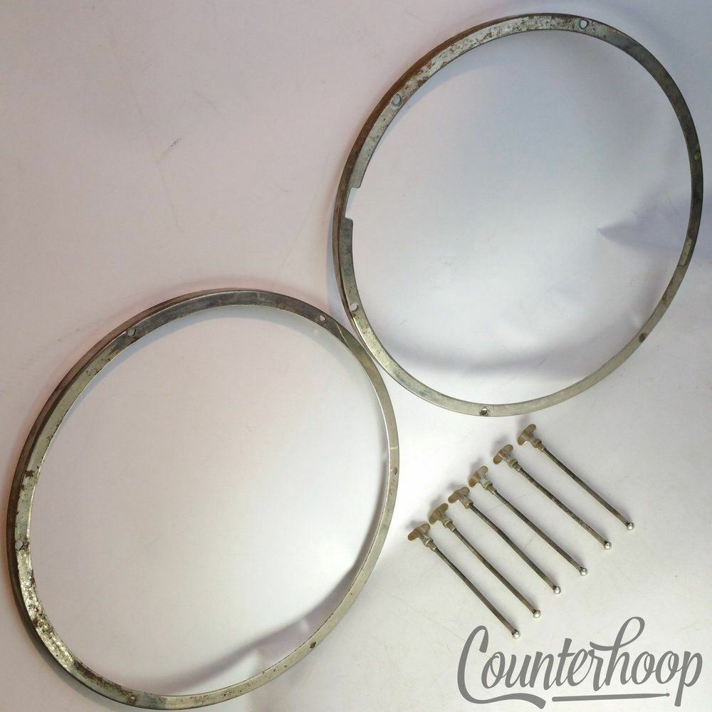 Leedy 6Lug Tango Snare Drum Rims/Hoops Set 2x Batter+Resonant Nickel Vintage 10s — main photograph