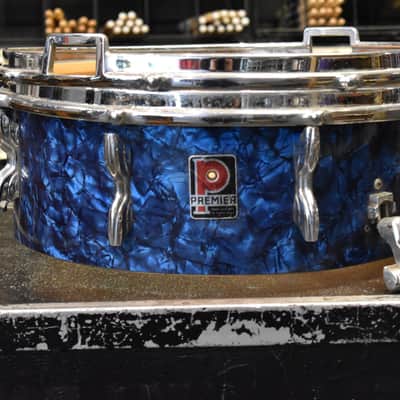 Vintage 1960s Premier Royal Ace 5.5x14 Snare Drum in Blue Pearl image 2