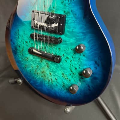 Schecter Solo-II Standard Electric Guitar Ocean Blue Burst Burl Finish image 8