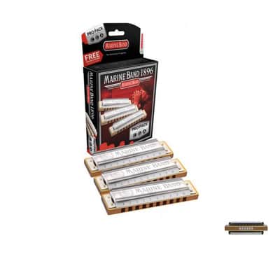 Immagine Hohner Marine Band 1896 Pro Pack 3-piece Harmonica Set-NEW - 6