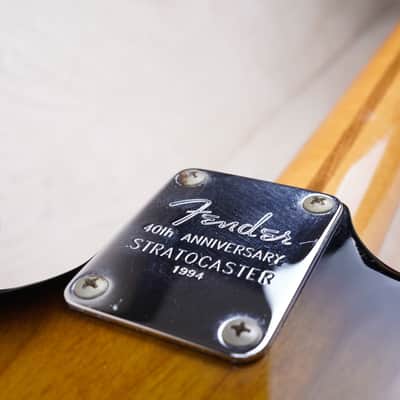 Fender Limited Edition 40th Anniversary 1954 Reissue Stratocaster with Maple Fretboard 1994 Brown Sunburst USA American Vintage AVRI w/ OHSC image 14
