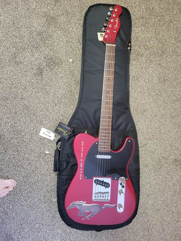 Fender FSR Ford Mustang Telecaster  2009 - Candy apple red only 250 made with fender gig bag image 1