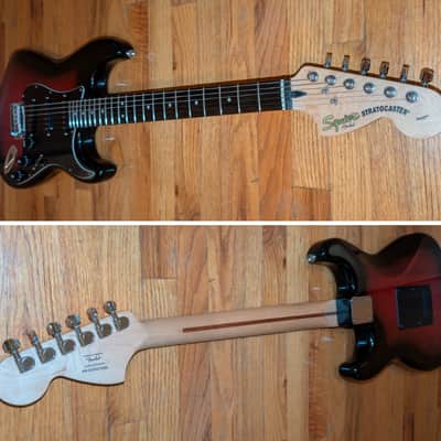 Fender Squier Stratocaster Standard Series, SSS pickup configuration and Antique Burst finish - Very Good Condition with a fresh professional set up.  Fender padded gig bag included.  Made in 2016.