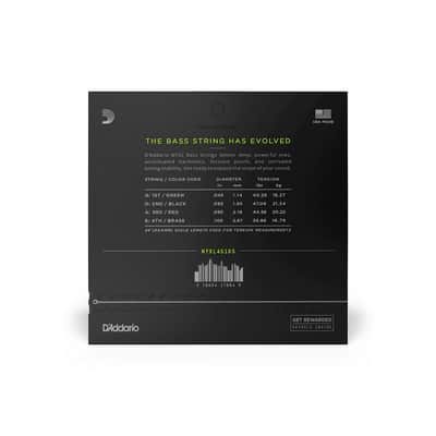 D'Addario NYXL45105 Nickel Wound Bass Guitar Strings Light Top / Med Bottom 45-105 Long Scale image 3