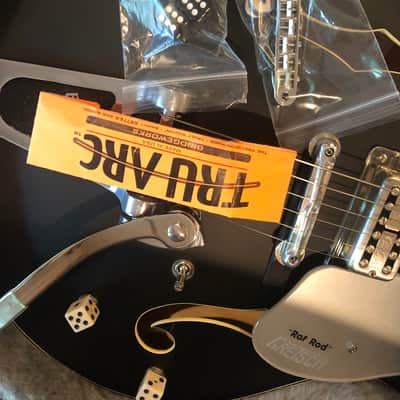 LOADED & CUSTOM” GRETSCH HOT RODDED / RAT ROD 5410t Matte Black … “MINT” … Korean made w/ Quality USA UPGRADES !!! / tvjones Brian Setzer Pups & tvjones wire harness / Tru-Arc Bridge / Quality Grover Locking tuners & high quality Gretsch Case image 12
