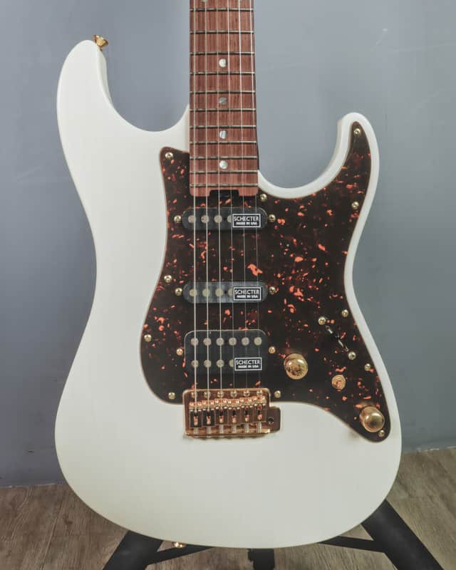 2014 Schecter Japan Custom Shop EX-4 STD-VTR/HR Pearl White HSS MIJ image 1